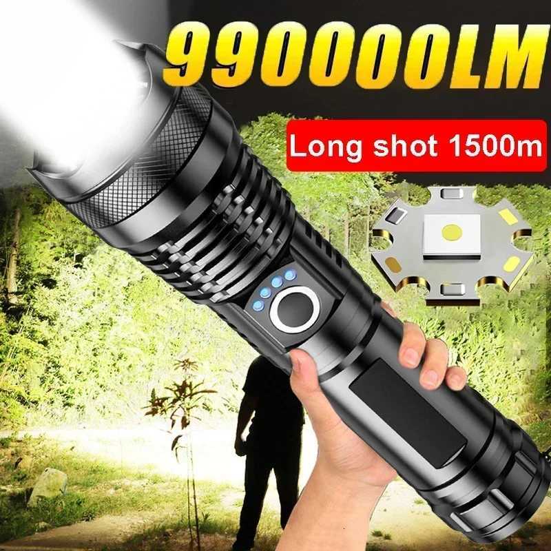 P50 Aluminum Alloy Glare Flashlight 26650/18650 USB Charging Long-Range Outdoor Waterproof Telescopic Zoom Night Fishing LightW251106