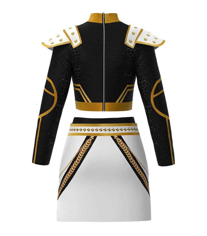 Girls Rumi Zoey Mira Cosplay KPop Demon Hunters Cosplay Costume Children Black Golden Suit Halloween Huntrix Role Playing Outfit W251107