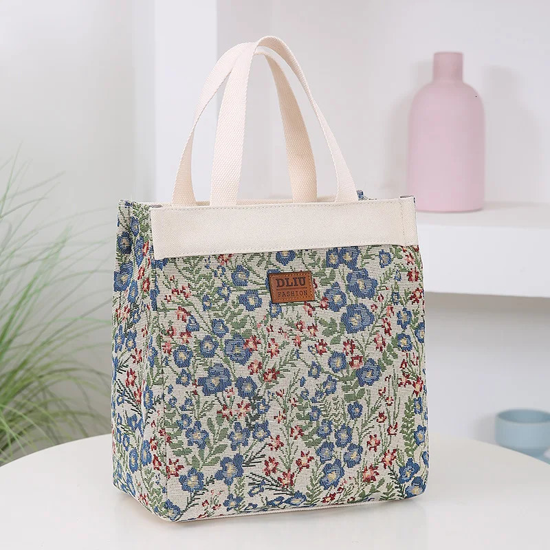 knitted jacquard fabric large capacity handbag dedicated to carrying lunch box bags and mothers daily storage 250401