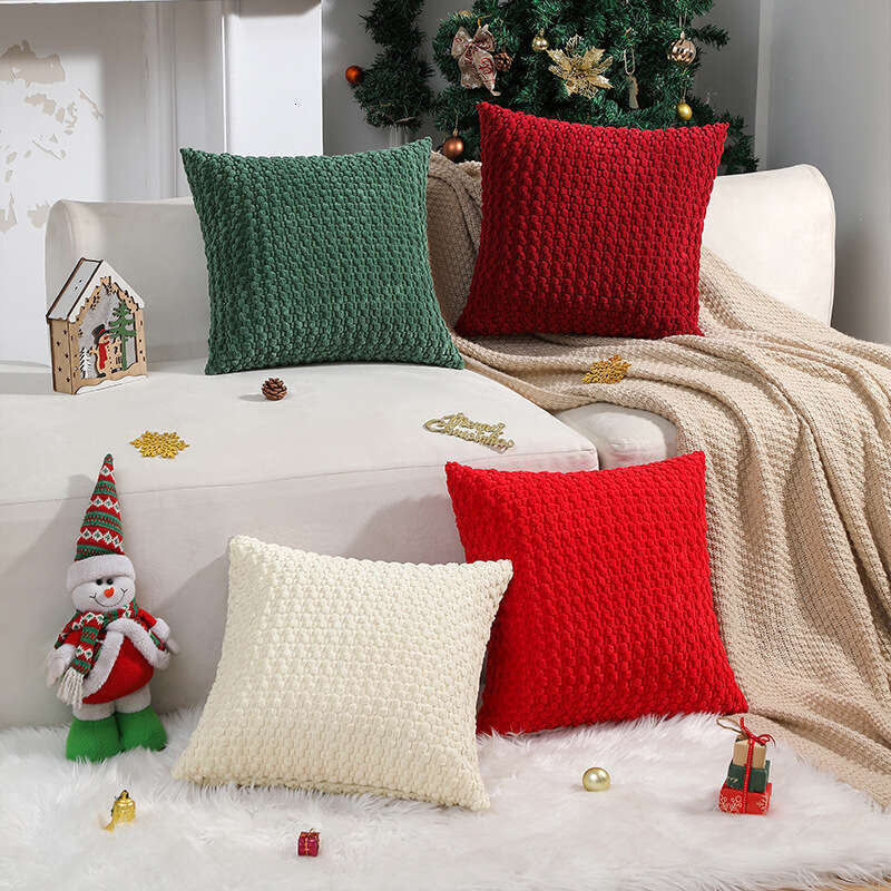 Cross-Border Corduroy 3D Bubble Grain Cushion for Home Living Room Sofa Backrest Pillow Cover