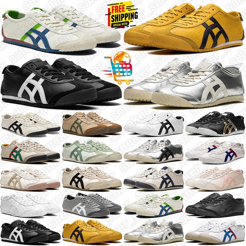 free shipping running shoes designer sneakers tiger mexico 66 men women sneakers Triple Black White Pure Silver mens womens outdoor sports trainers 36-45 fashion