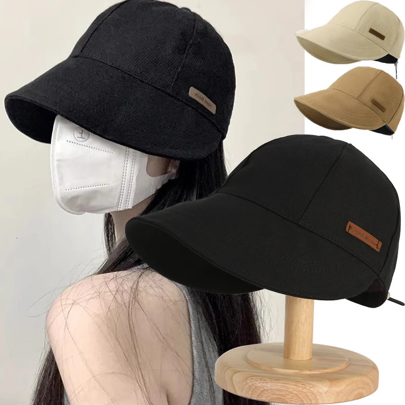 Womens Foldable Sunhat Summer Outdoor Beach Fishermans Hat Sunscreen UV Protective Adjustable Cotton Width Brim Bucket 250326