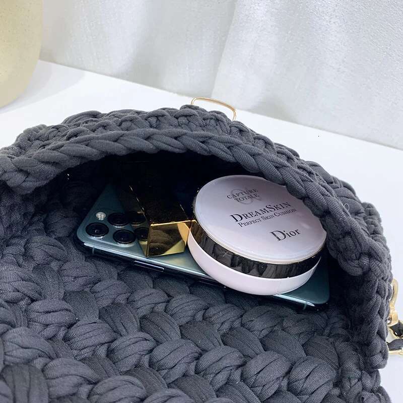 Hand-Woven Crochet Homemade Ful Strip Thread Handbag Women's Shoulder/Crossbody Bag