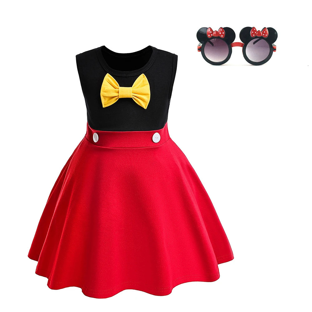 2-10y Child Girl Dress Summer Princess Moana Full Printing Sleeveless Dress Casual Children Clothing with Necklace Daily Outifit 250407