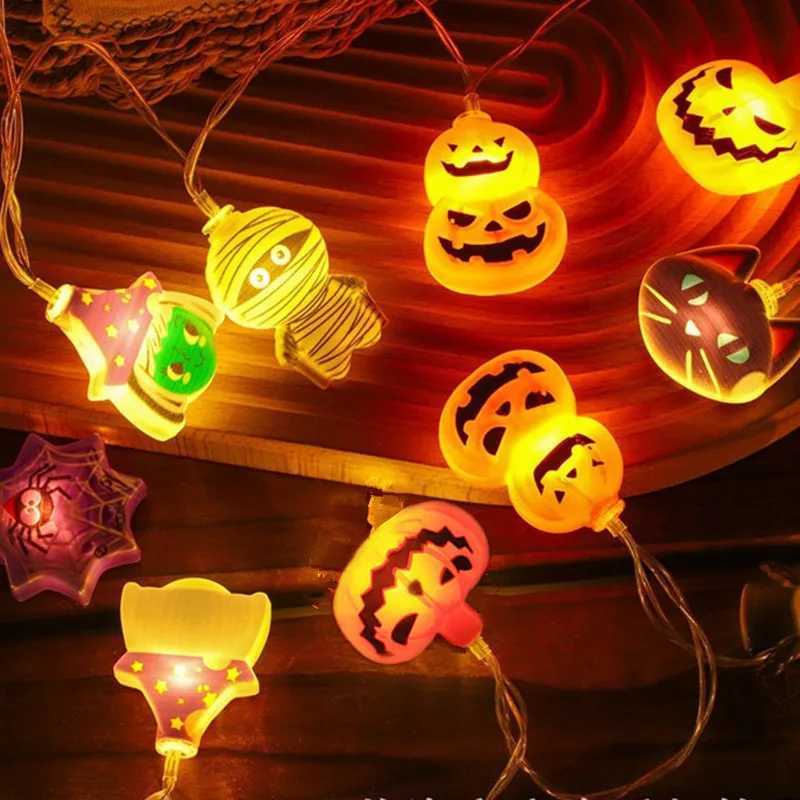 Halloween Decor Skeleton String Lights Indoor Battery/Usb Operated Hanging Lamp For Home Decor Horror Theme Light 405 W251107