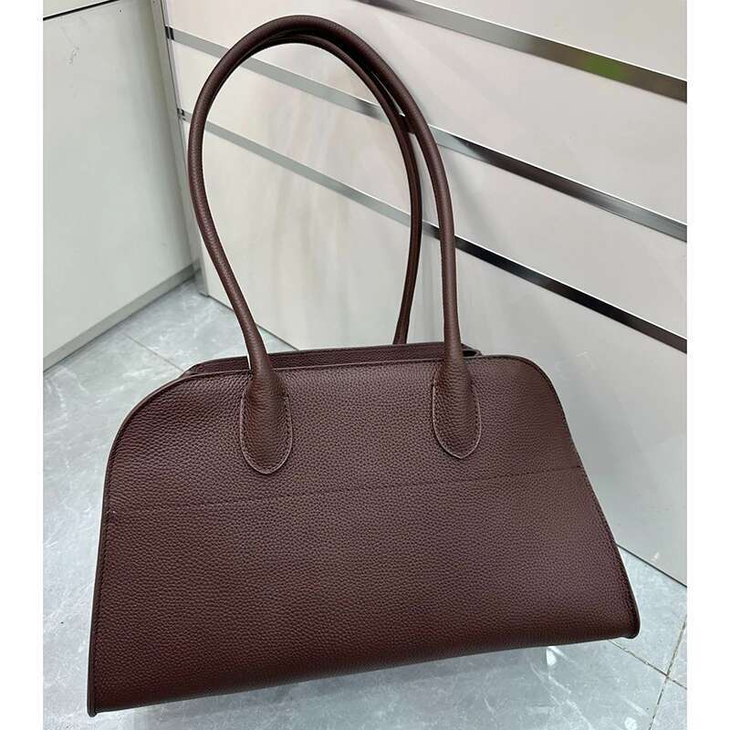 Donna-in Large Tote Genuine Full Grained Leather Long Handle Shoulder Bag Natural Cowhide Business Handbag for Work Commuting