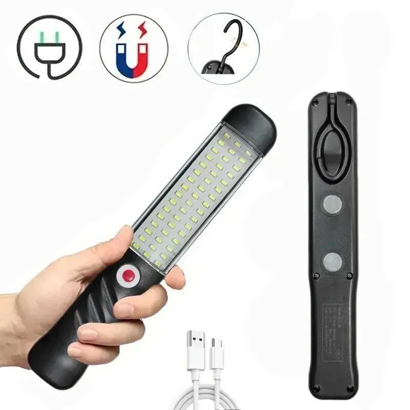 Portable Magnetic Auto Repair Work Light USB Rechargeable LED Flashlight With Magnet Hook For Car Repair Fishing Emergencies W251107