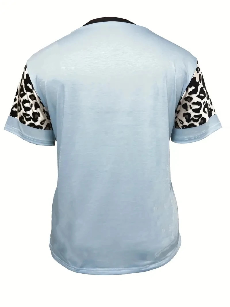 Plus size plain heartshaped printed Tshirt casual short sleeved top suitable for womens plus clothing in spring and summer 250407