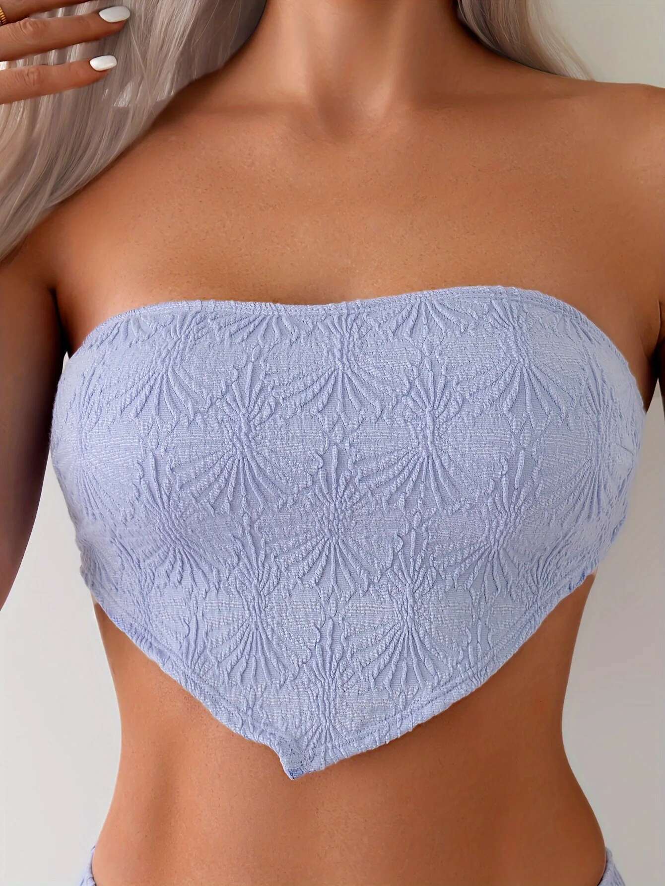 Dongdumaoyi Sexy Bandeau Bikini Women Push Up Padded Crop Top High Waist Swimsuit Summer Purple Bathing Suit Two Piece Swimwear Biquini