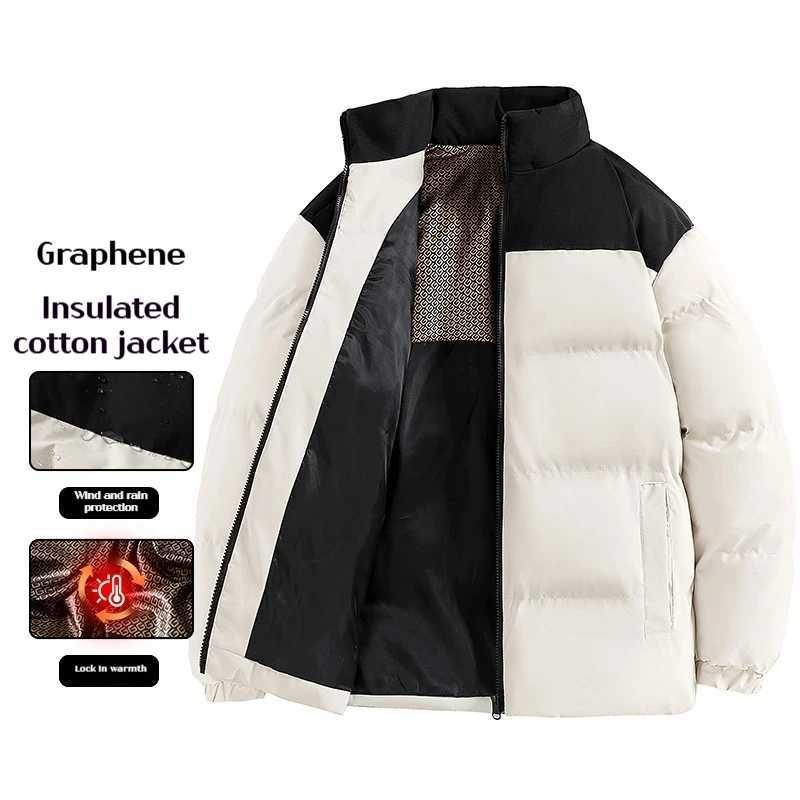 Mens Winter Thick Down Cotton Jacket Mens Winter Jackets Graphene Warm Mens Windbreaker Jacket Bread Workwear Down JacketT251107