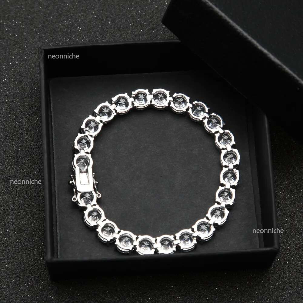 Jewelry 5MM Lab Dia Tennis chain Bracelet White Gold Filled Engagement Wedding Hip hop Sier Moissanite Bangles Bracelets for women men