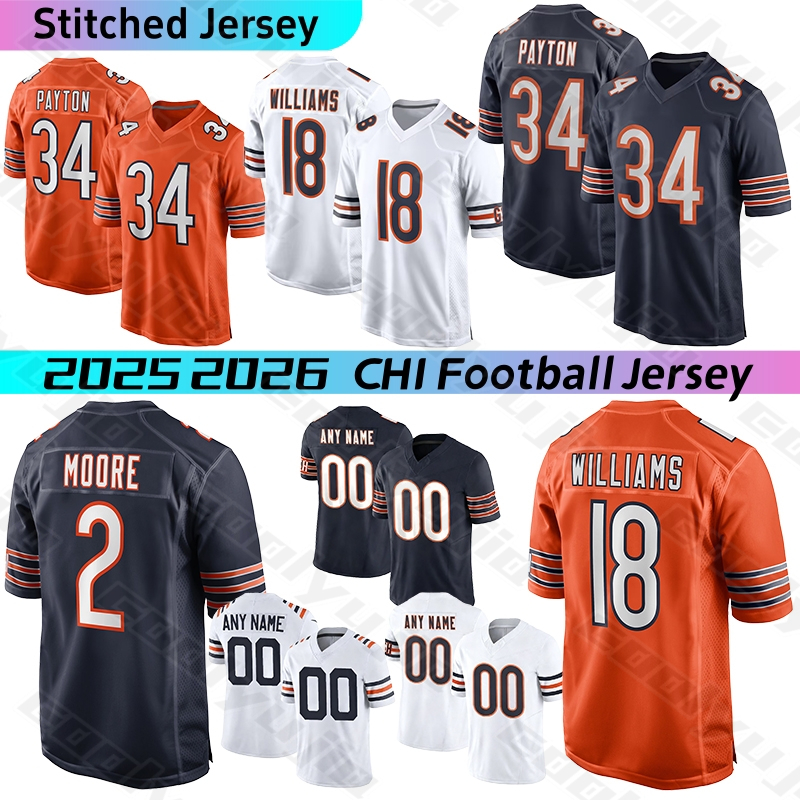 Chicago city BearsS jersey Caleb Williams DJ Moore Rome Odunze Cole Kmet D'Andre Swift Montez Sweat Tory Taylor Monangai Zaccheaus Loveland Thuney football jerseys