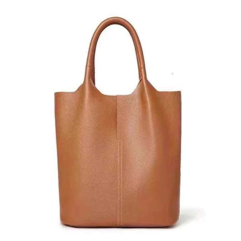 Soft Genuine Shopper Set Female 100% Real Leather Tote Women Large Shoulde Bucket Bag Commute 2025 New
