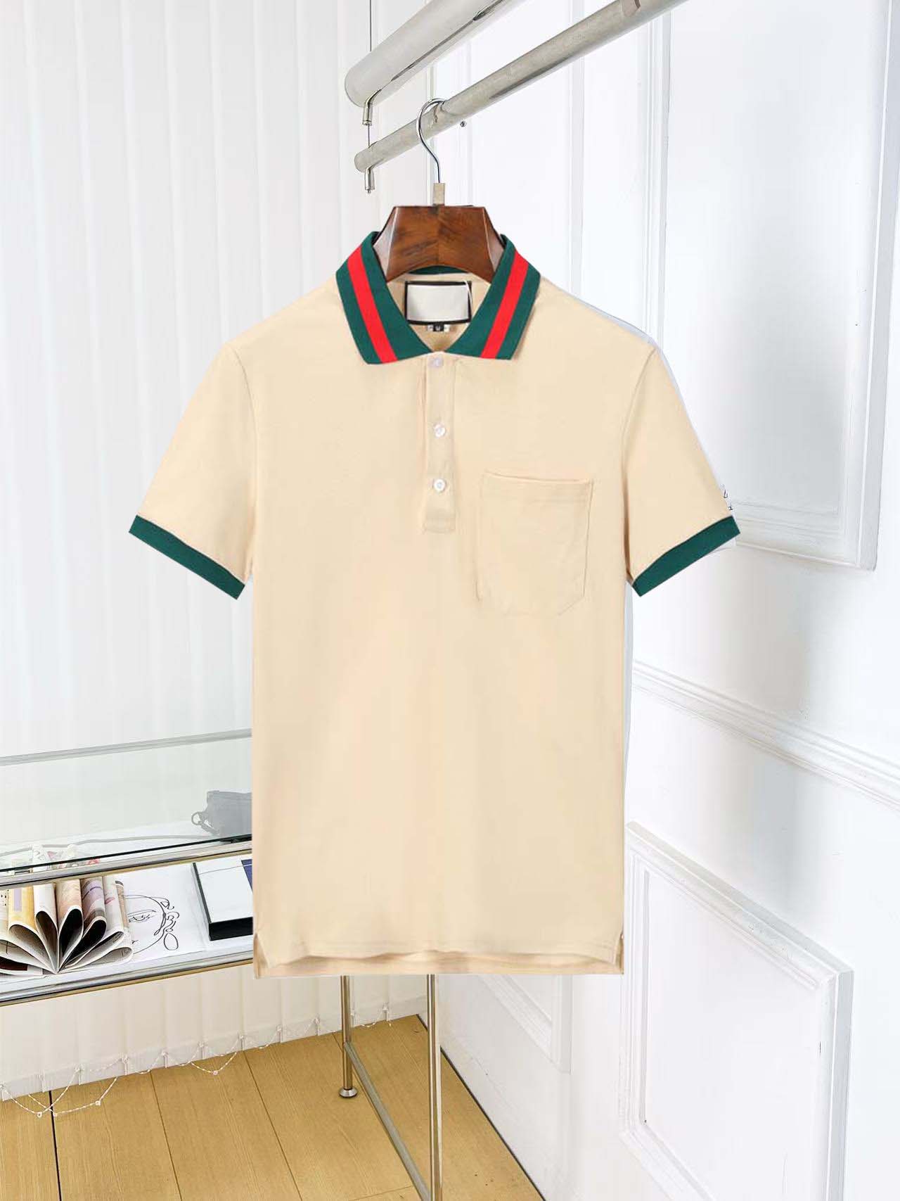 Mens t shirt polo shirt mens polo shirts summer stripe t-shirt men luxury polos Casual Letter Print Fashion High Street Man Tee Cottom Clothing shirt Asian size M-XXXL