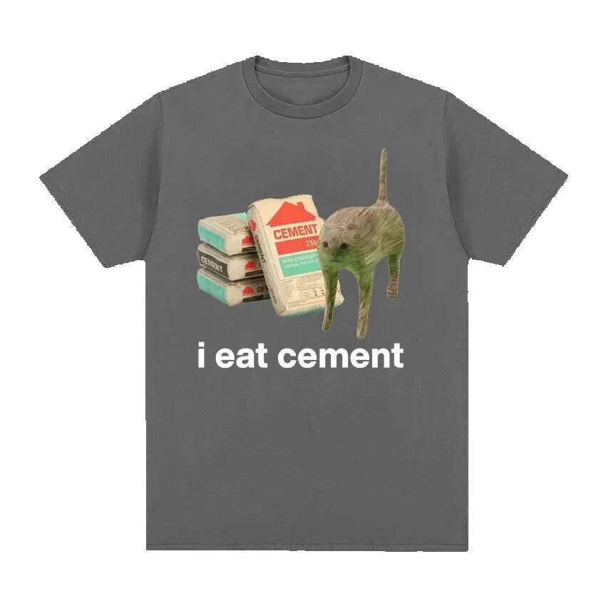 I eat cement cat Malta funny fans because of men and women's casual fashion short sleeved for men's oversized cotton T-shirts top