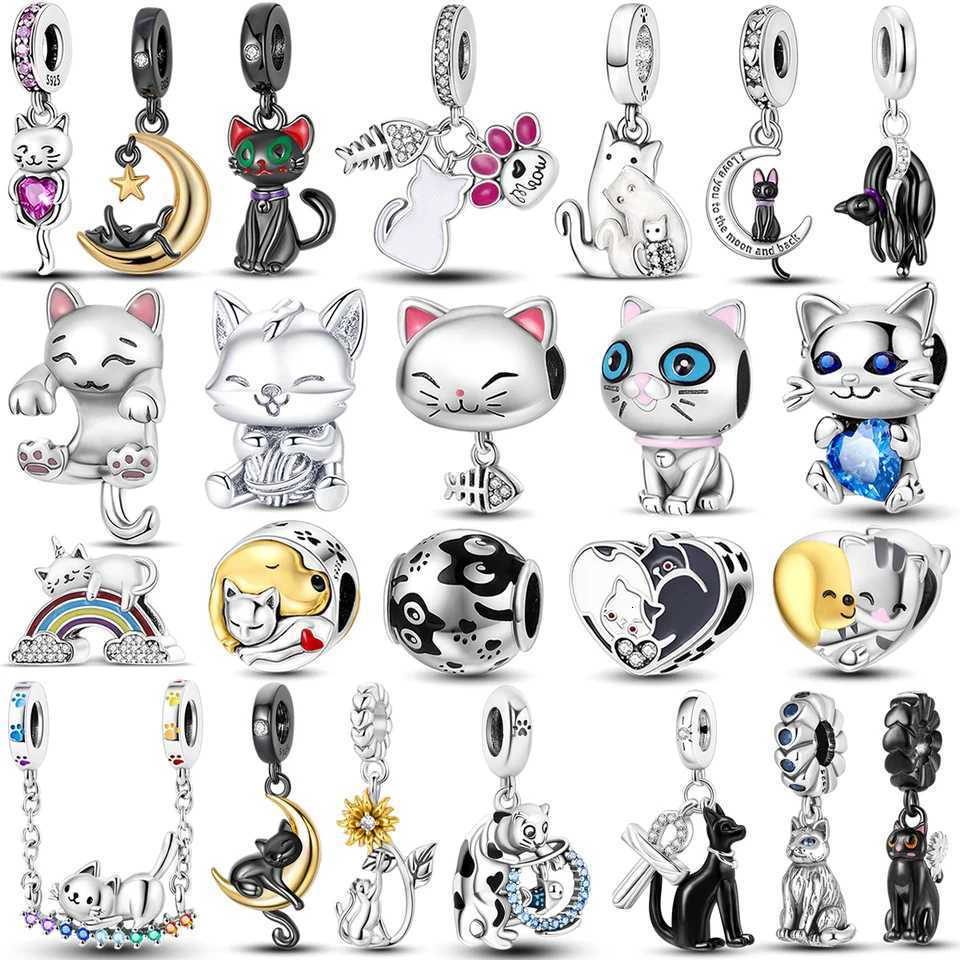 Cat Collection 925 Silver Charms Bead Persian Bell Anderson Multifarious Cats Dangle Fit Bangle Bracelet Necklace DIY JewelryXJ251107