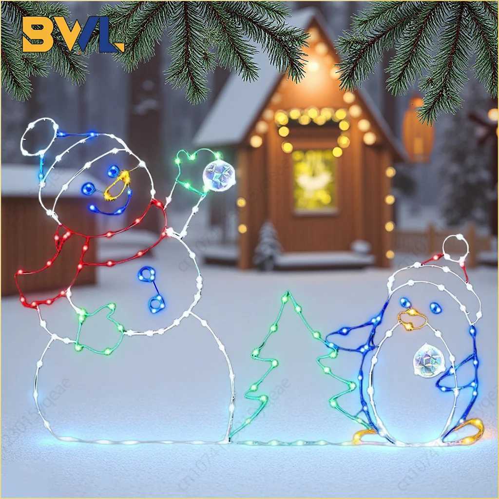 LED Snowman Ornament Glitter Light Christmas Decoration Animated Holiday Party Winter Home Decor Outdoor Garden Yard W251107