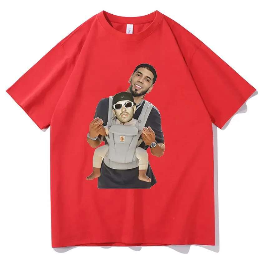 Rapper Anuel AA Feid Baby Carriage Design Graphic T Shirt Men Cool Hip Hop Oversized T-Shirt Unisex Casual 100% Cotton T-Shirts