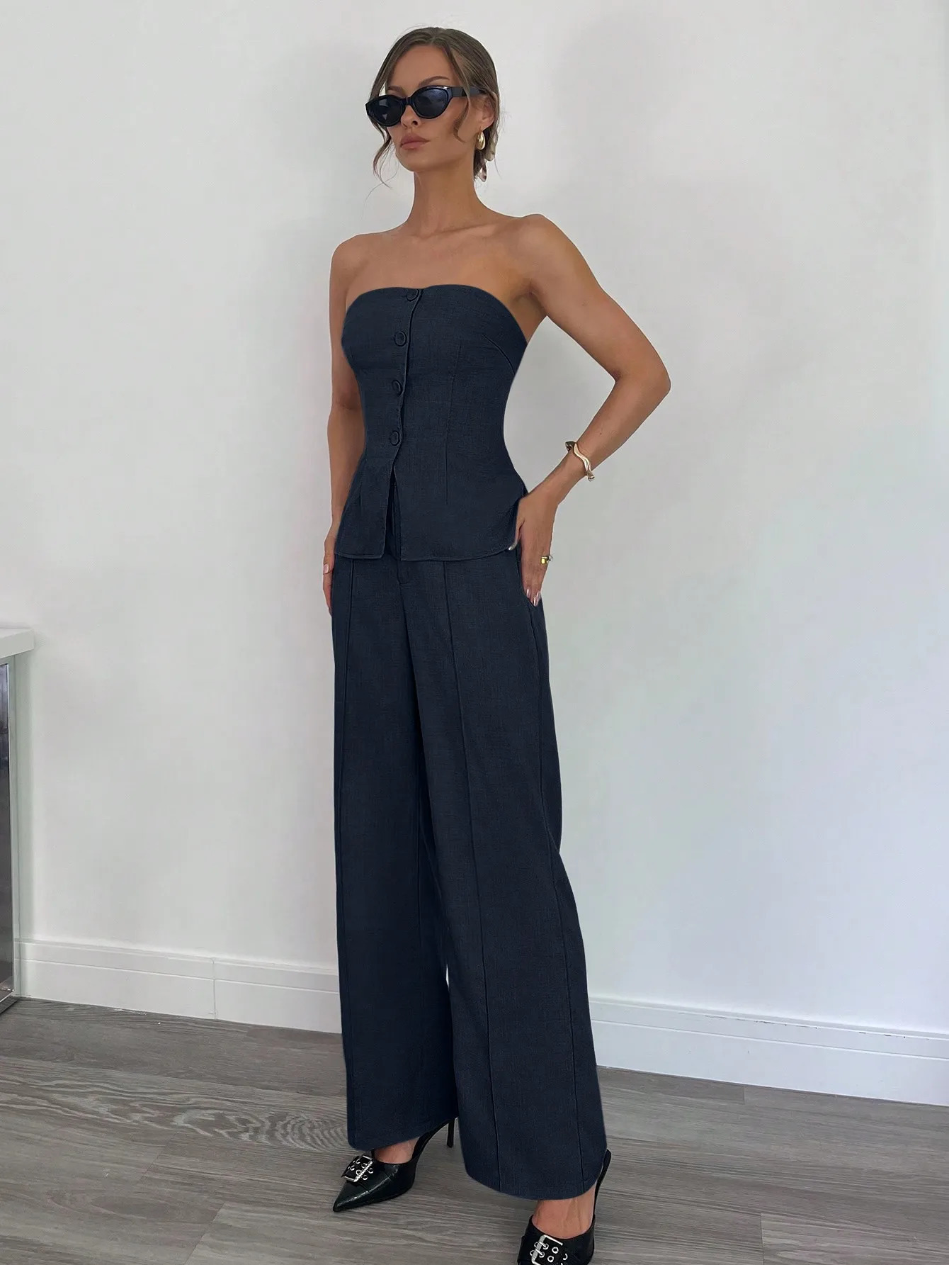 European and American Character Shoulder Pants Set 250407