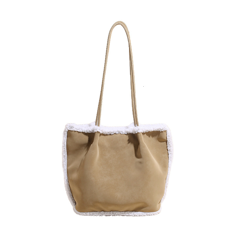 Designer Women S Bag Niche Commuter Crossbody Fashion Autumn Winter New Collection Splicing Lamb Wool Single Shoulder Armband Handheld Vegetable Baske