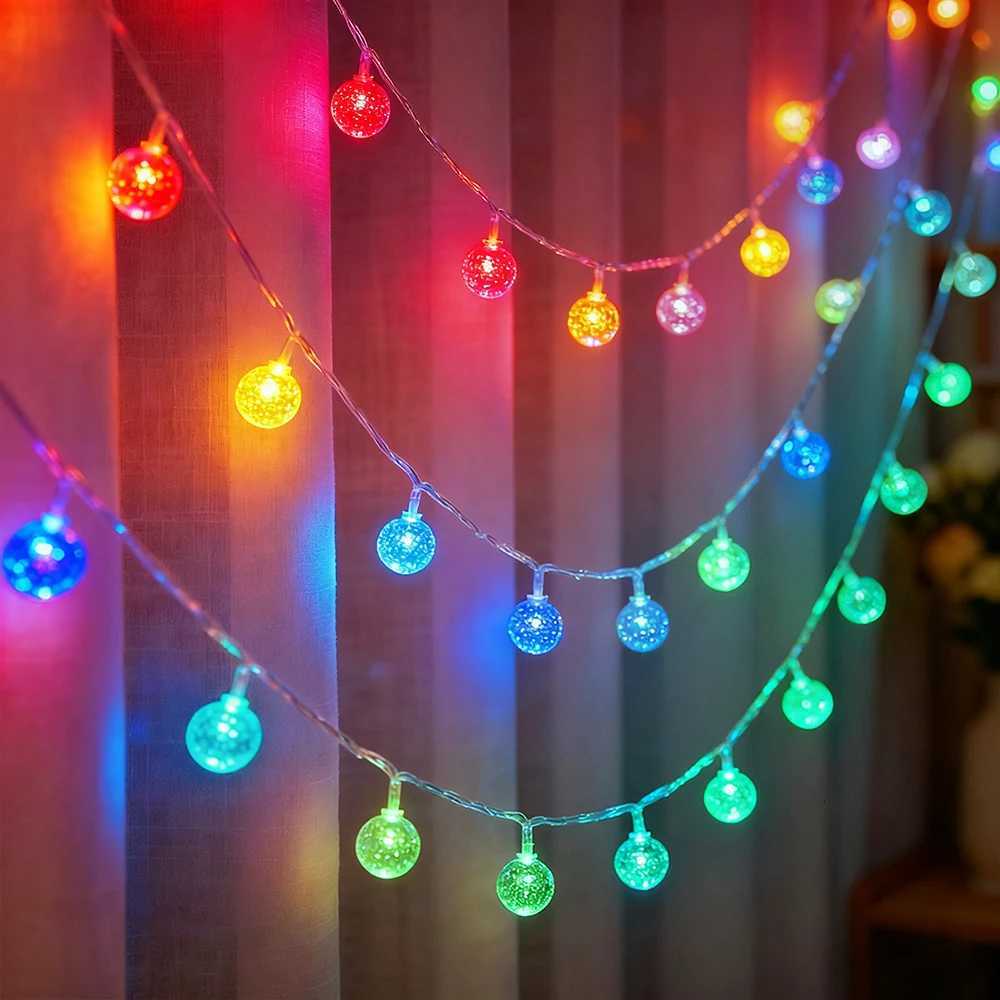 Crystal Globe String Lights 10 40 80LED Outdoor IP65 Waterproof USB/Battery Box Power Supply for Garden Tree Patio Party Decor W251107