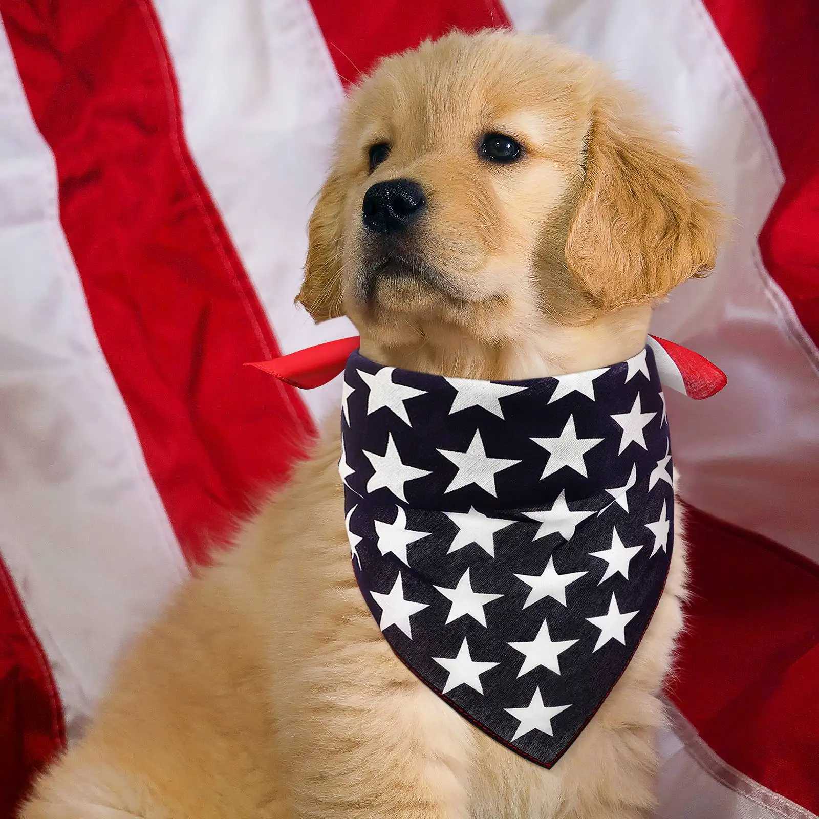 High Quality Pet necklace decoration American flag dog scarf collar bib birthday party outfit puppy costume quality T250407