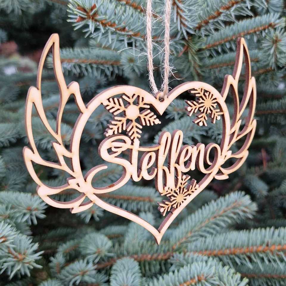 Personalized Angel Wings Ornament In Loving Memory Ornament Memorial angel wings Christmas Ornament Memorial Only Tags Only Tags W251107