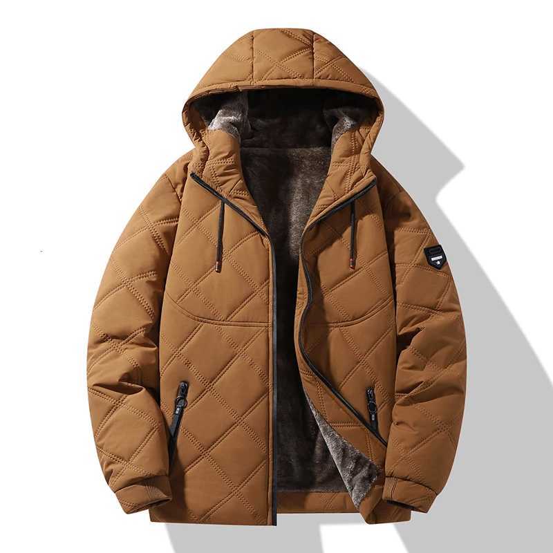 Mens Warm Quilted Jacket - Hooded Soft Fleece Lining Durable Comfortable for Daily Wear Outdoor Winter Casual StyleT251107