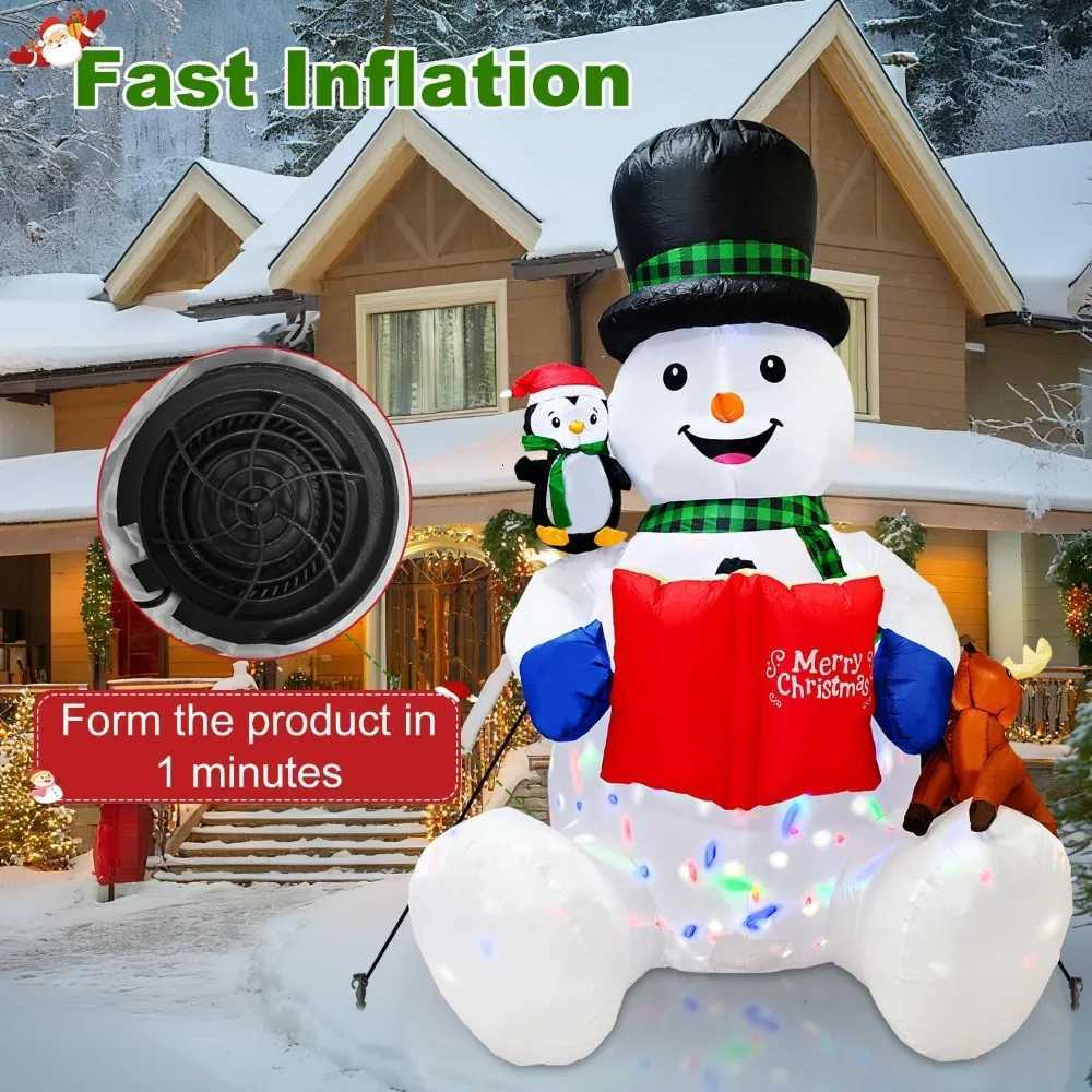 7FT Inflatable Christmas Snowman Built-in White LEDs Christmas Blow Up Yard Decorations Xmas Inflatables Outdoor Decorations f W251107