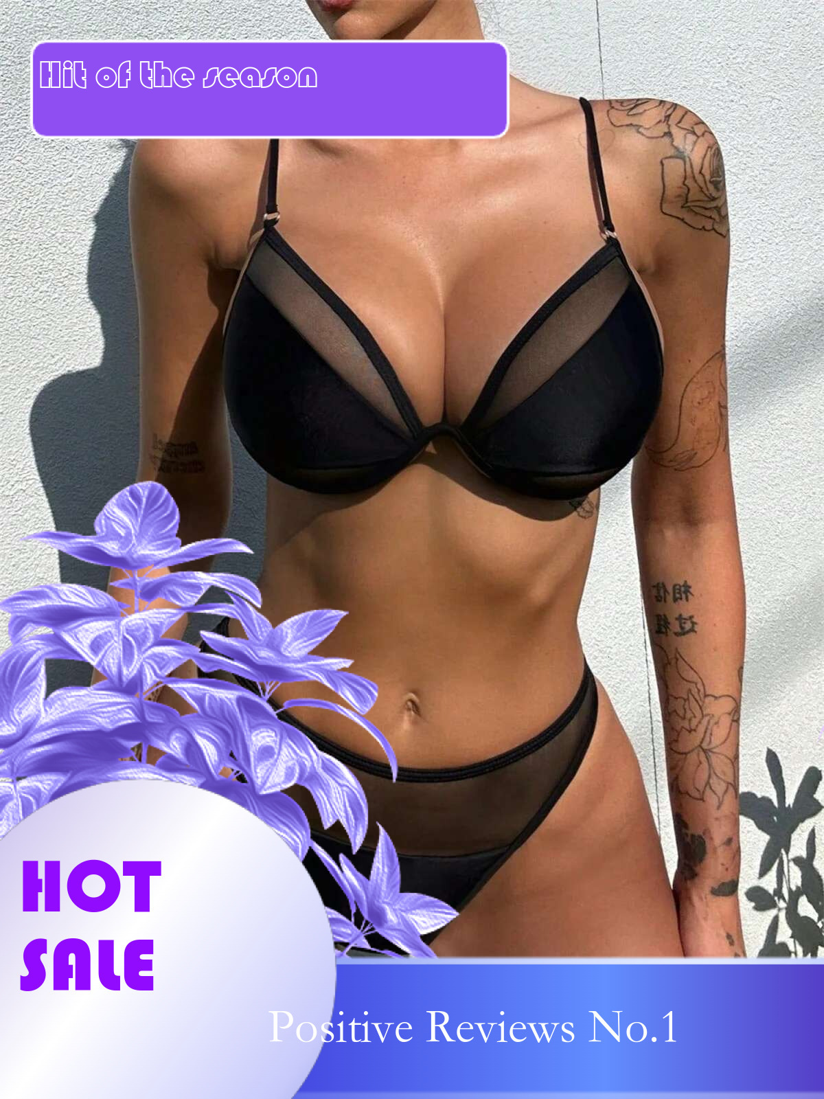 Dongdumaoyi Sexy Mesh Patchwork Bikini Women Black Transparent Push Up Underwire Micro Swimsuit Summer Bathing Suit High Waist Swimwear