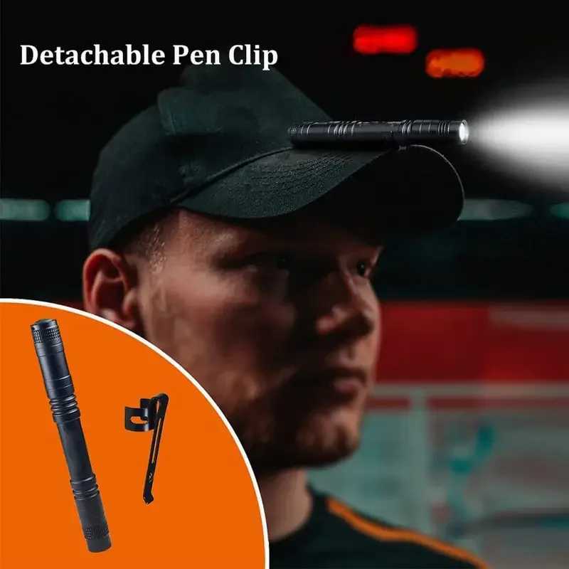 300LM Mini LED Flashlight Portable Aluminum Alloy Pen Light with Clip for Camping Hiking Emergency Dentist Nurse ExaminationW251106