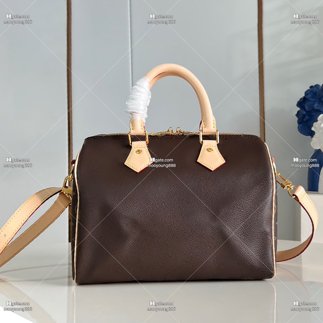 12A Upgrade Mirror Quality Designer Travel Bags 16cm 25cm 30cm 35cm Handle Handbags for Women Canvas Cowhide Leather Shoulder Bag Brown Crossbody Purse