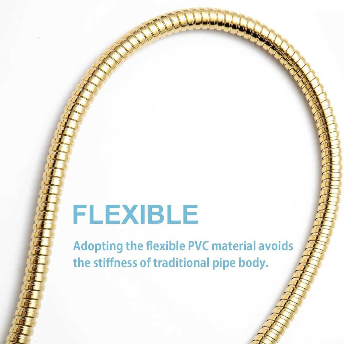 Gold Shower Hose Stainless Steel Material Double Buckle Design Handheld Shower Hose Suitable for Most Bathro Showers Y251107