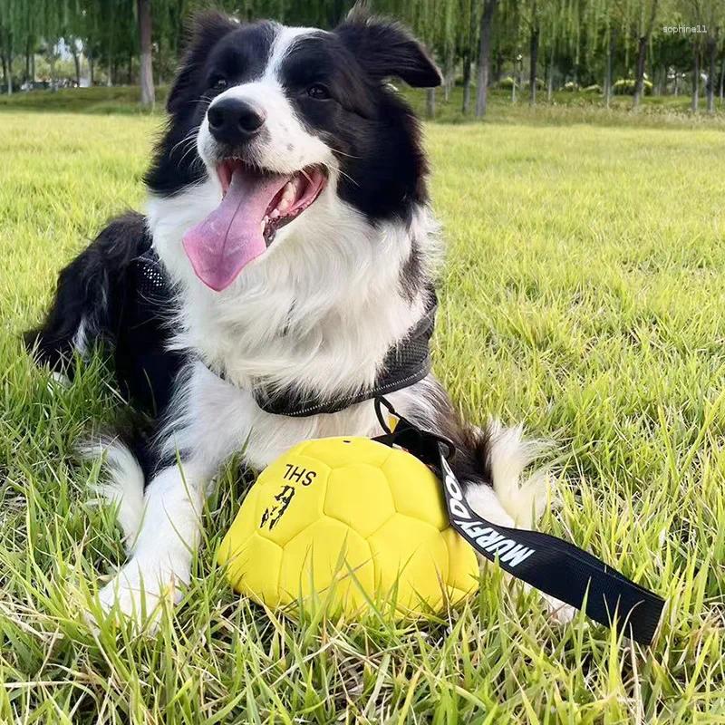 Update Bite-Proof Pet Dog Ball Toy Cowhide Harmless Teeth Interactive Throwing Training Game Soccer For Supplies