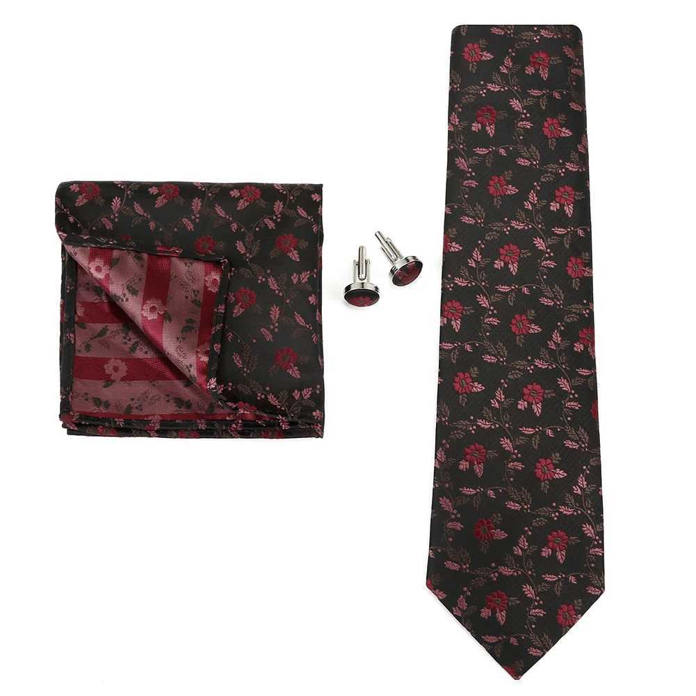 New Classic Mens Ties 7.5cm Green Plaid Print Striped Business Necktie Handkerchief Cufflinks Wedding Party Tie Set Gravatas X250407