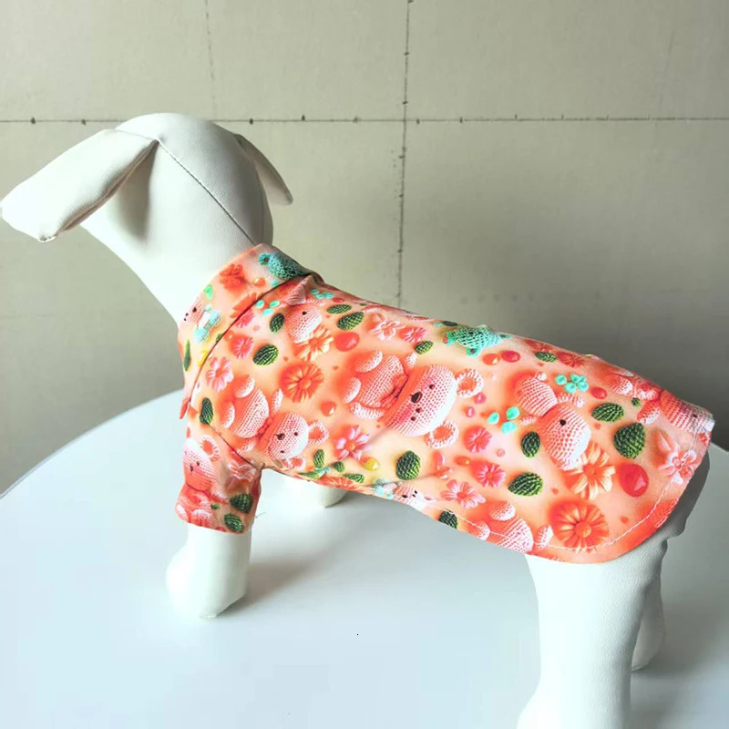 Cute Printe Beach Dog Cat Shirt Summer Pet Clothes for Small Medium Dogs Teddy Bichon Puppy T-shirt Outdoor Playing Pet Costume 250407