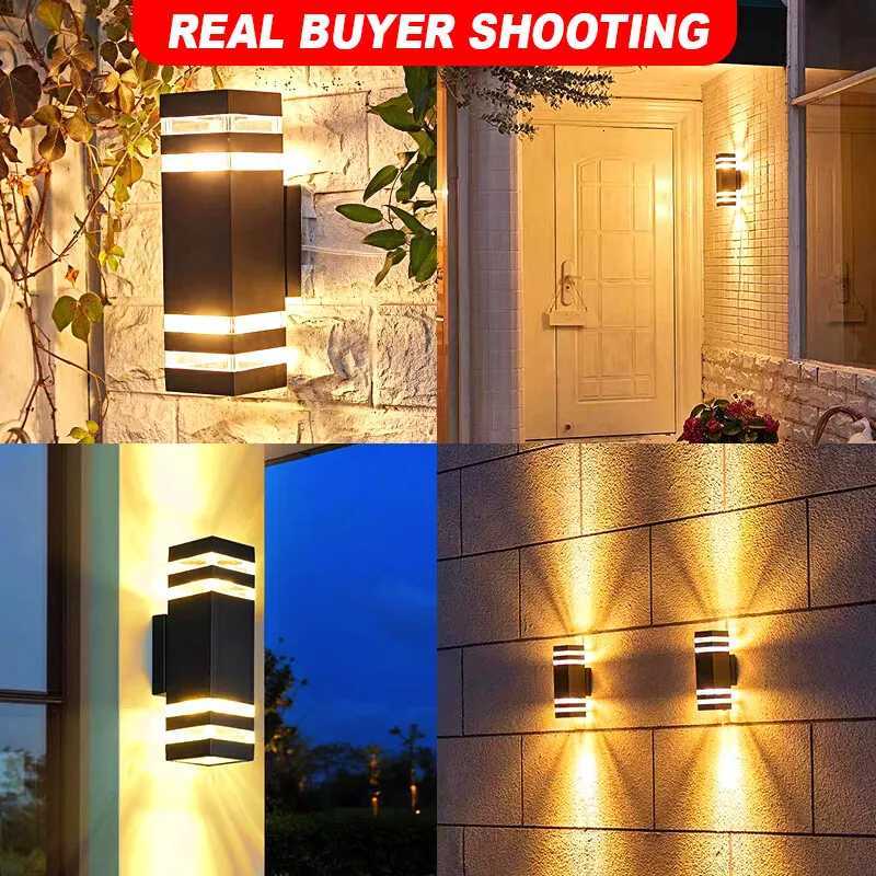 Modern Outdoor Decor Wall Light E27 Bulbs Waterproof Square Wall Lamp LED Home External Street Decoration Lighting Facade Lamps W251107