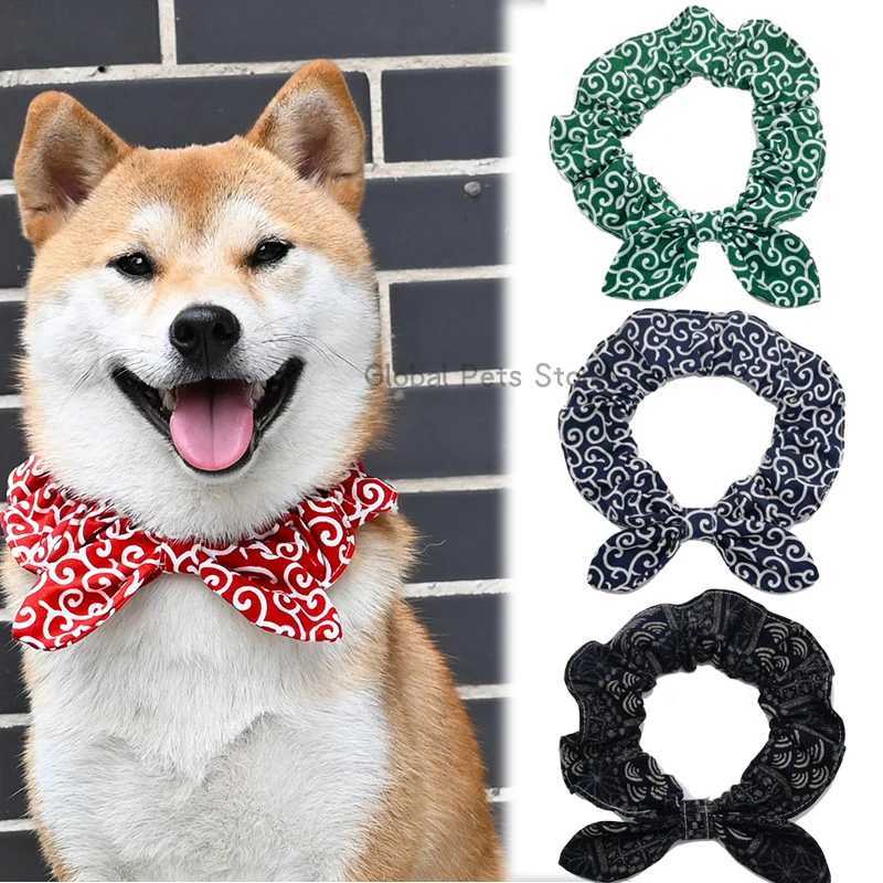 High Quality Dog scarf pet decoration dog collar Japanese bow collar Shiba Inu kimono accessories cat and dog photography pet collar T250407