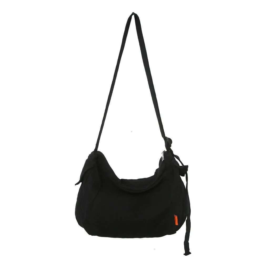 Canvas Fabric Female Hobo Soft Slouchy Shoulder Y2K Student Leisure Medium Size School Book Laptop Pouch Messenger Side Bag