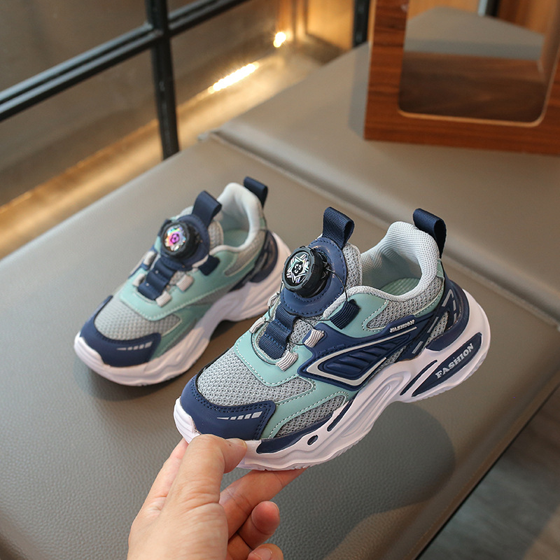 Youth Kids Basketball Shoes for Toddler Running Walking Light Weight Boy Girl Sport Sneakers With Swivel Buckle Design Trainers Big Size 26 - 37 K0132