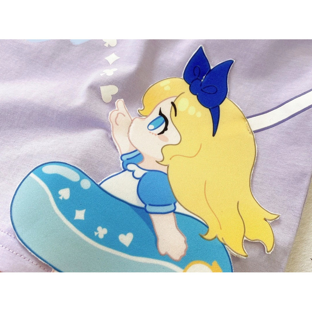 Ddmyshoesvip New Color Princess Cute Cartoon Print Casual Loose Breathable Short Sleeved Round Neck T Shirt For Girls Korean Version Summer