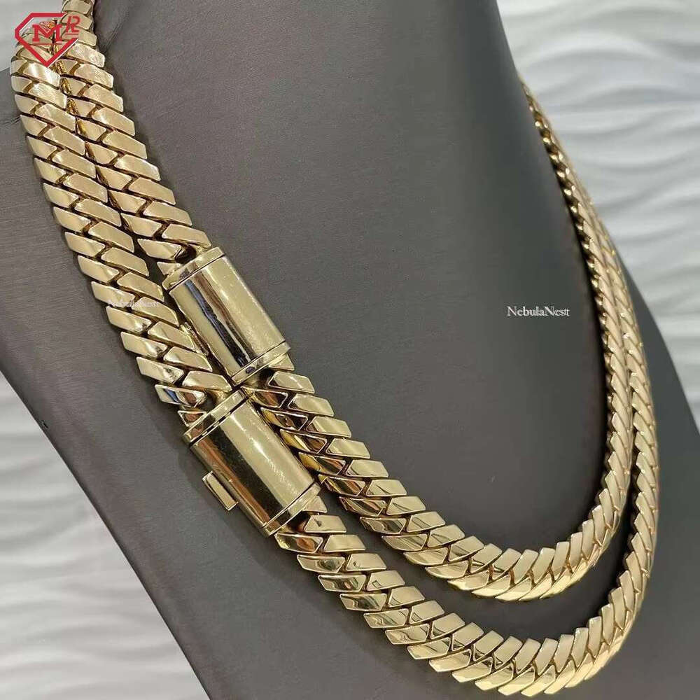 Hip Hop k Sterg Sier 10mm12mm Necklace Men Moissanite Cuban Chain