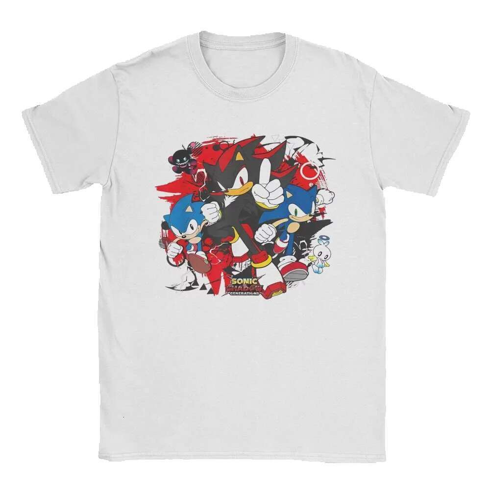 2025 men's and women's retro 90s shadow hedgehog fashionable summer T-shirt Y2K basic printed cotton blanket birthday gift
