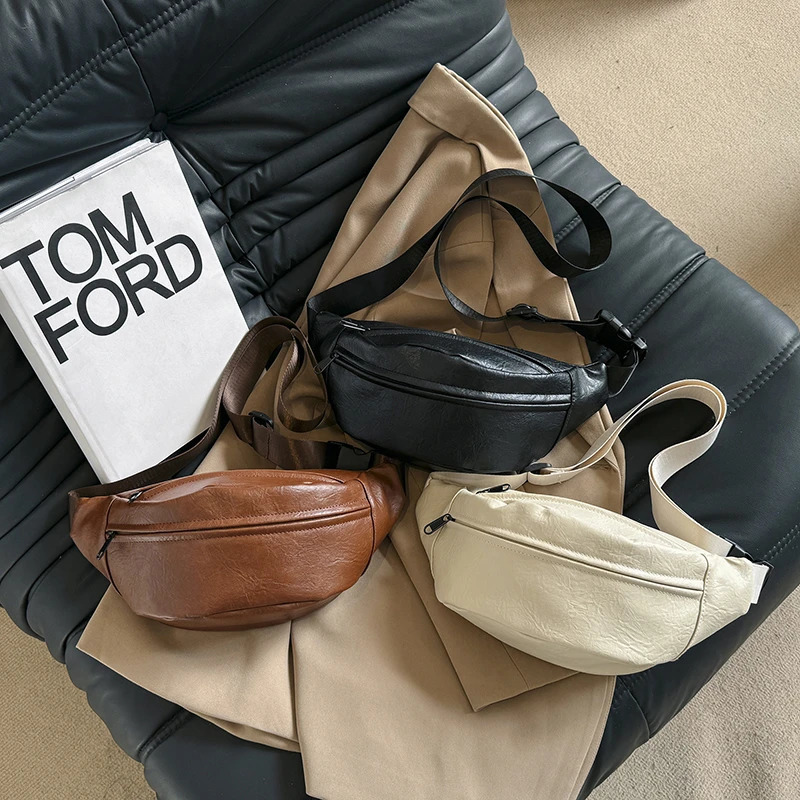 Sewing thread Pu zipper womens waist bag casual commuting womens selling bag Bolsas Para Mujeres 250402