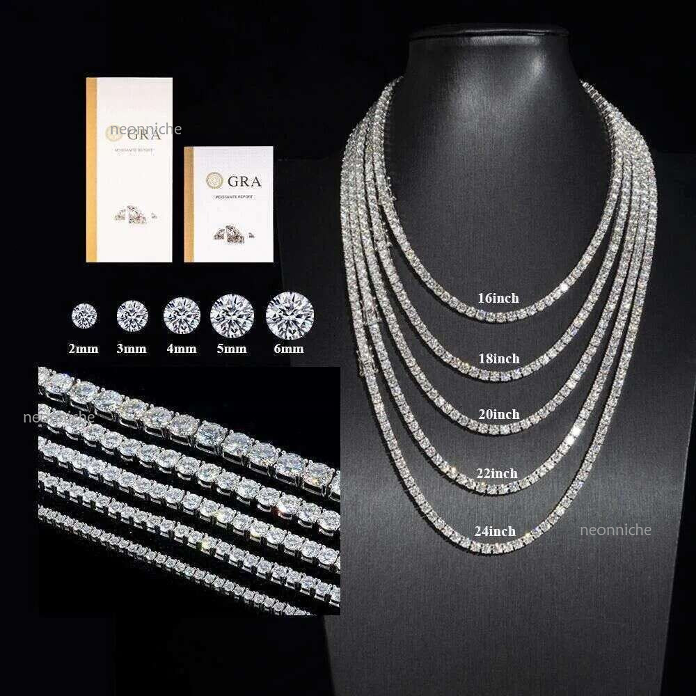 4-5MM Width Fashion Pendant Necklaces Fine jewelry sterg sier vvs moissanite necklace dia mossanite tennis chain for Women Men