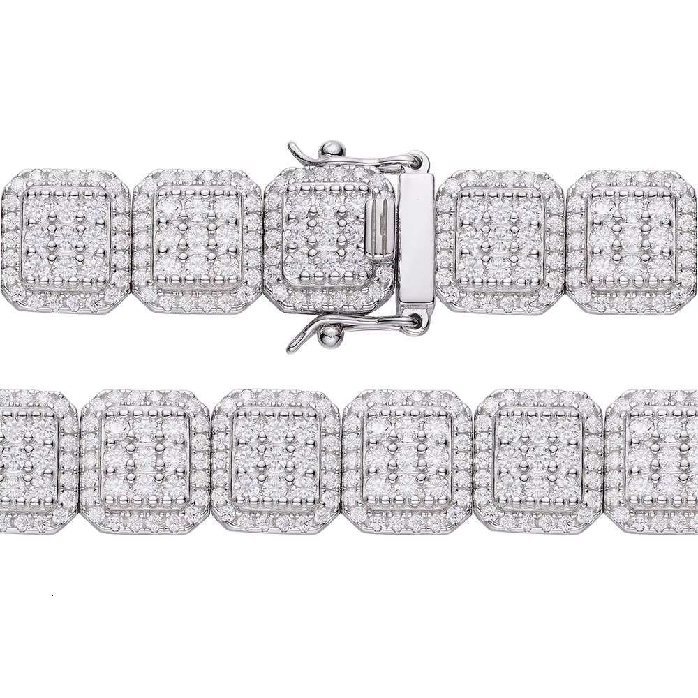 Wholesale Friendship Fine Jewelry 10K 14K 18K Gold Plated Super Full of Micro-inset Zircon Square Design Tennis Diamond Bracelet