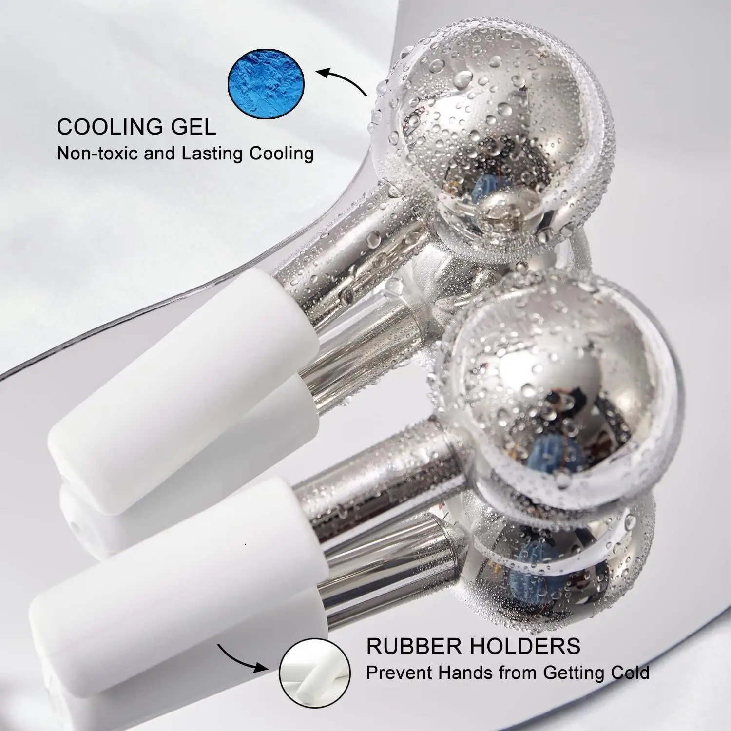 Mini 2pcs Ice Globes Stainless Steel Cryo Sticks for Face Eye Cold Roller Cooling Globe for Puffiness Wrinkle Dark Circle 250328