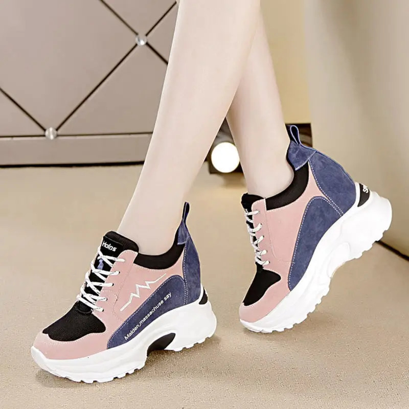 Trendy Womens High Rise Single Shoes 2024 Thick Soled Casual Sports Womens Shoes Zapatillas Mujer Platform Zapatos Mujer 250402