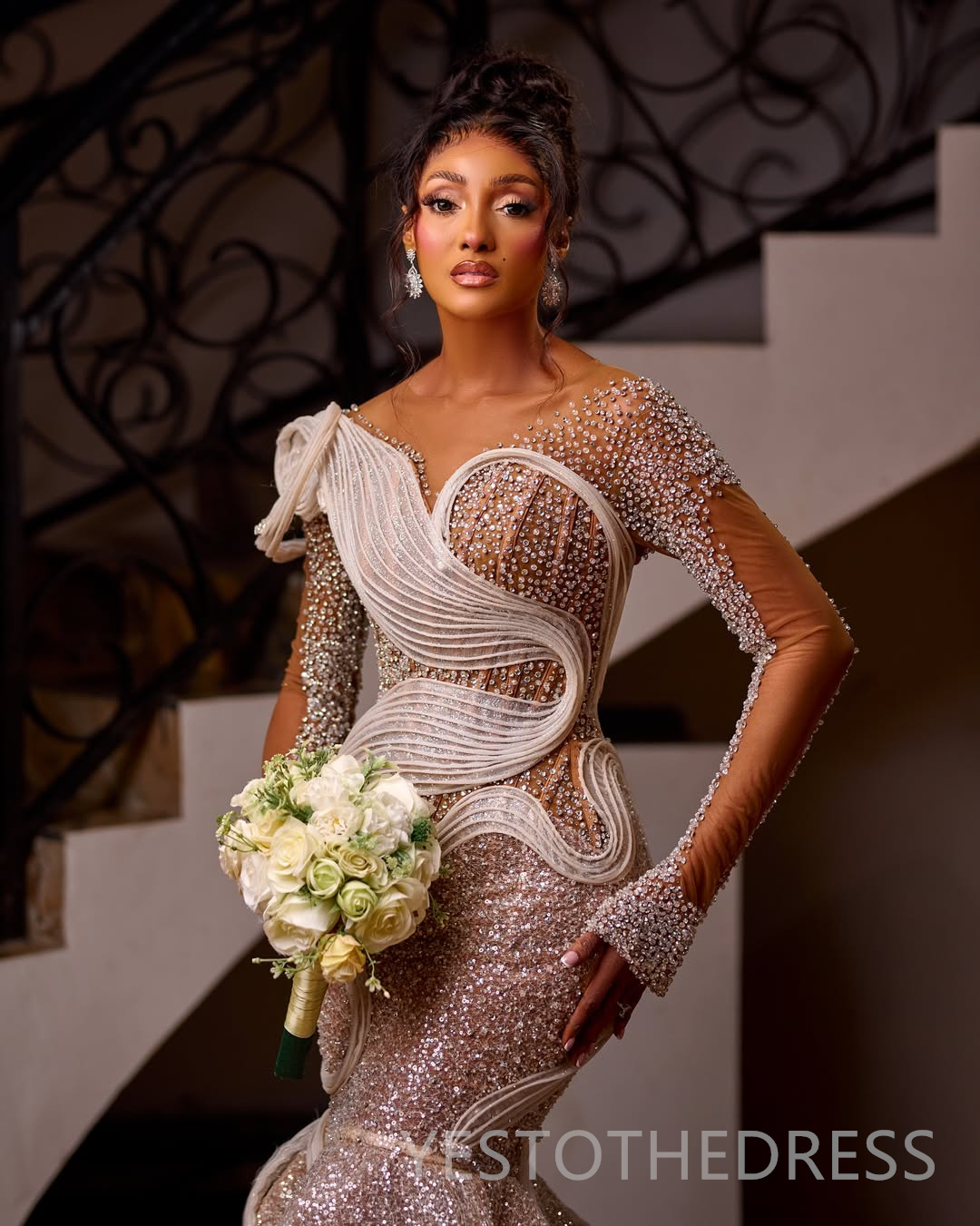 2026 Plus Size Mermaid Prom Dress Evening Dresses Formal Gowns For Special Occasions Illusion Sheer Neck Beaded Lace Crystals Sequined Birthday Dress 