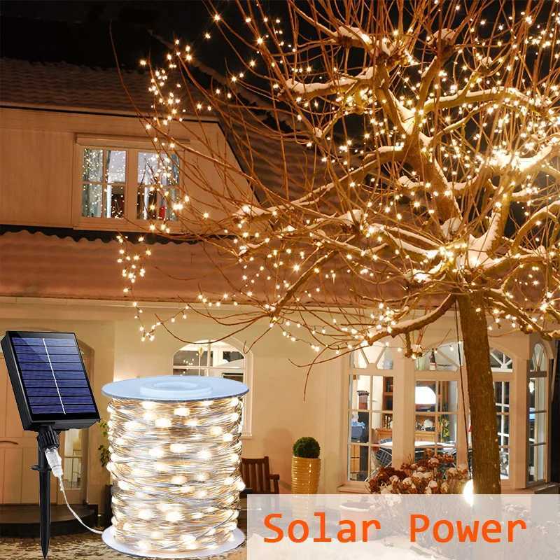 50Meters Solar Power String Lights LED Waterproof Fairy Lights for Holiday Wedding Outdoor Garden Room Decoration W251107